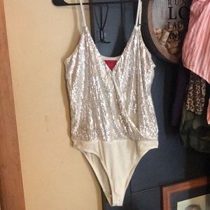 J-Lo Sequin Silver Bodysuit